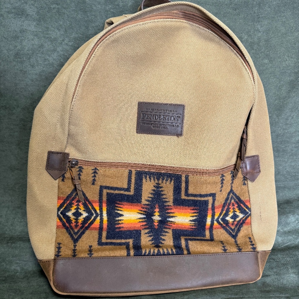 Pendleton Harding Tan Canvas Western Backpack - image 2